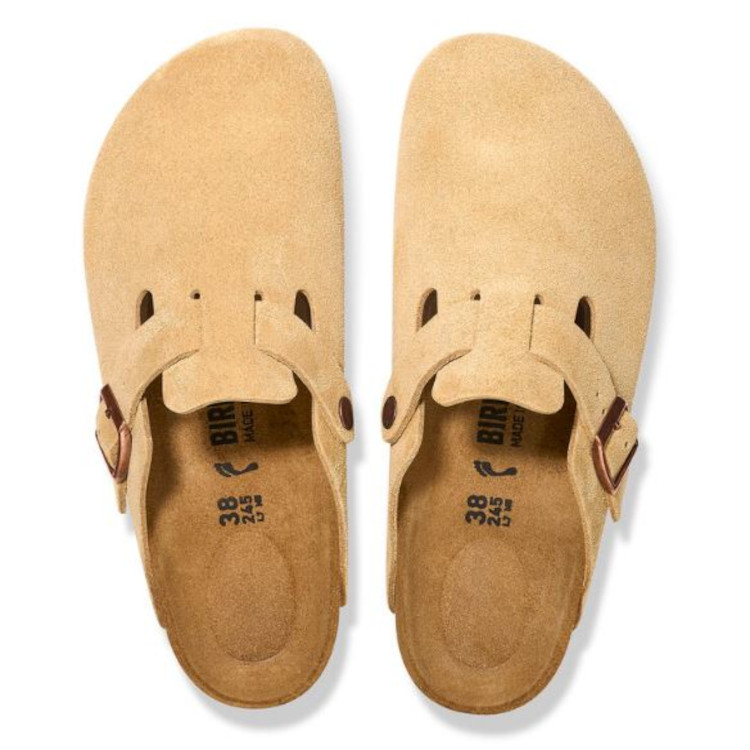 Birkenstock Boston Suede Leather Clog | Latte Cream | Narrow - Women's (1026164) - Image 4